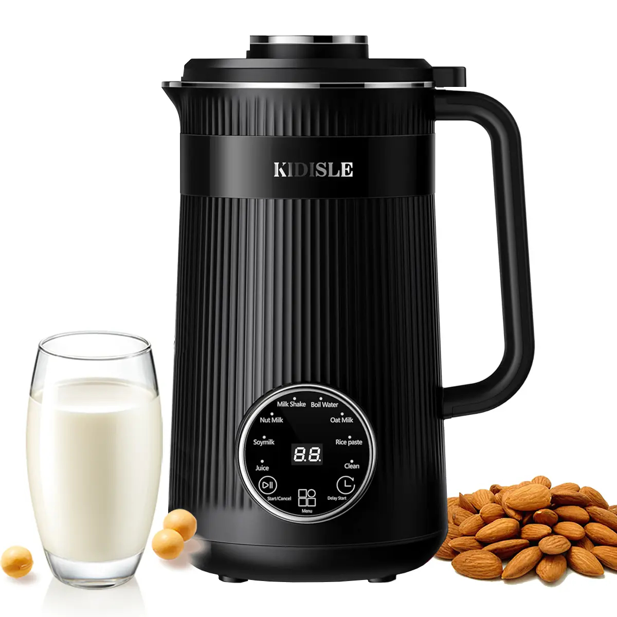 Máquina automática de soja de 32 onzas para almendras caseras, avena, coco, soja, leches a base de plantas y bebidas no lácteas con retraso de arranque/mantener el calor,