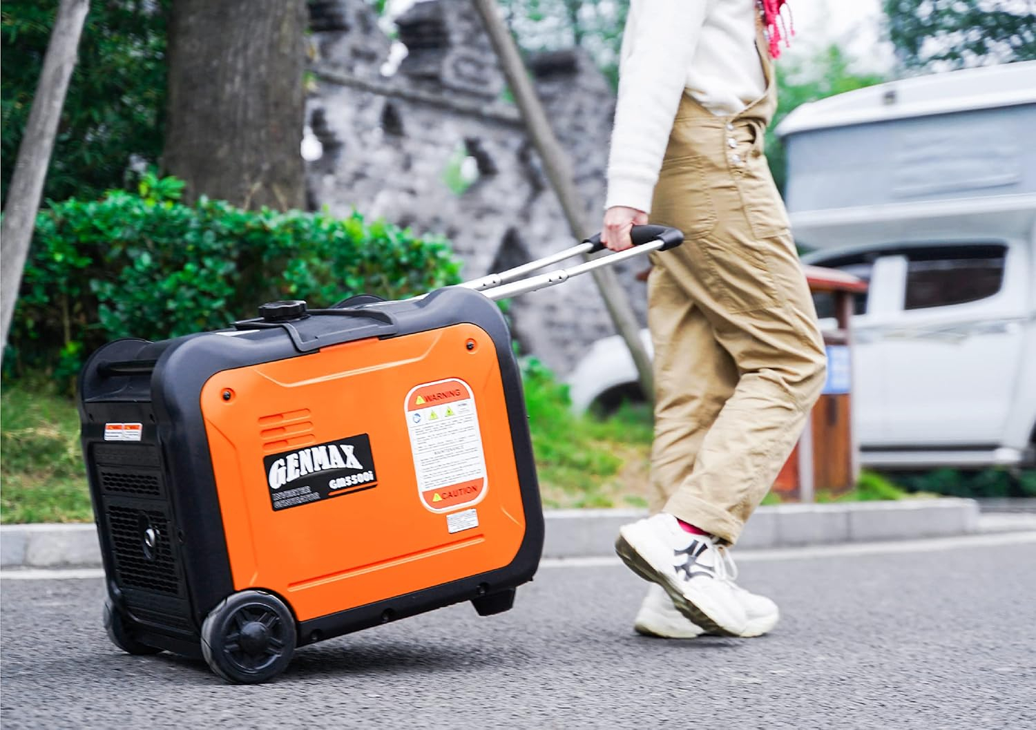 🎁Generador inversor portátil de 4400 W, alimentado por gasolina, modo ECO, silencioso, apto para caravanas.