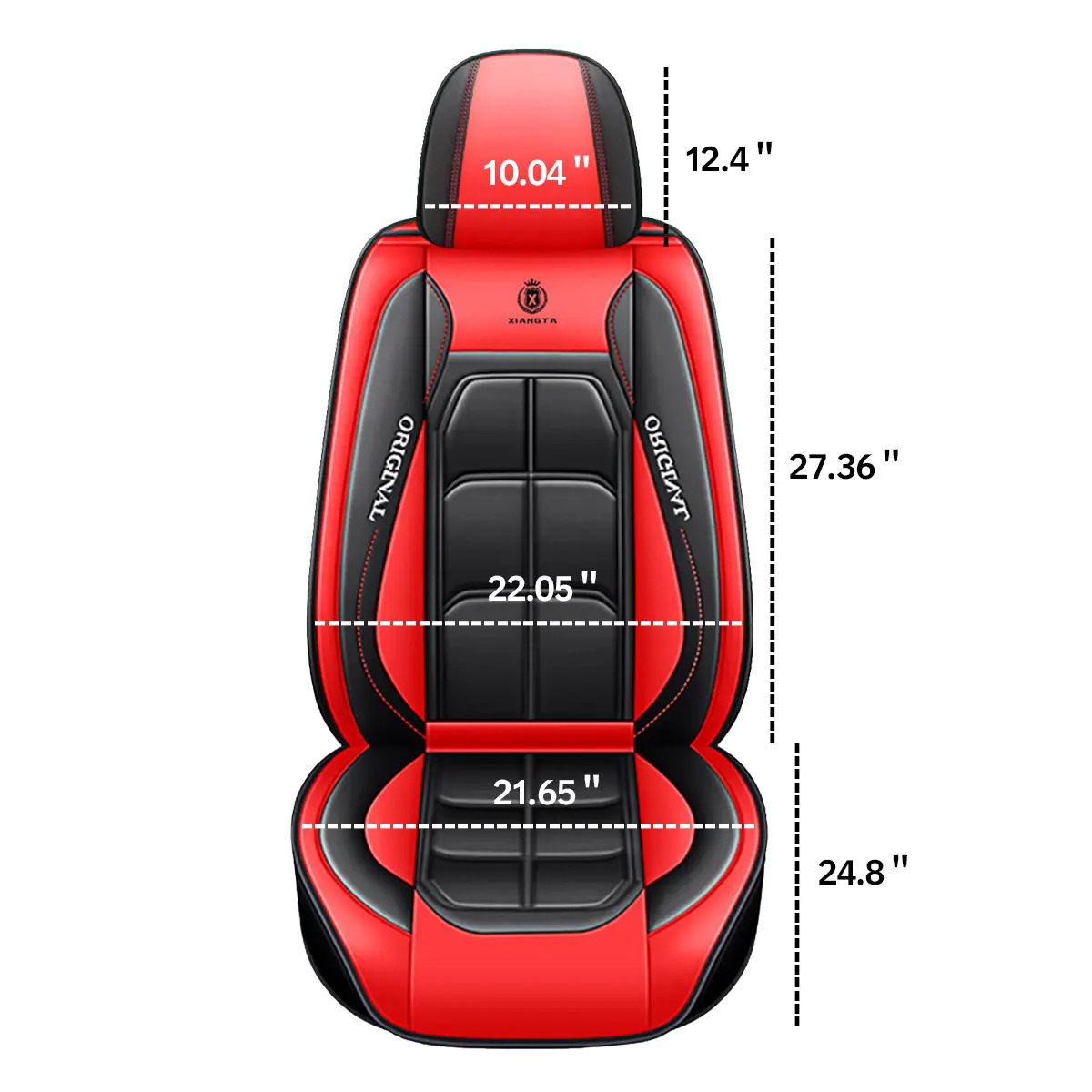 Fundas de asiento de cuero de lujo para automóvil (5 plazas) — Interfaz universal para airbag de seguridad — Impermeables, antideslizantes y fáciles de limpiar — Juego completo en color negro — Regalo ideal para el coche.