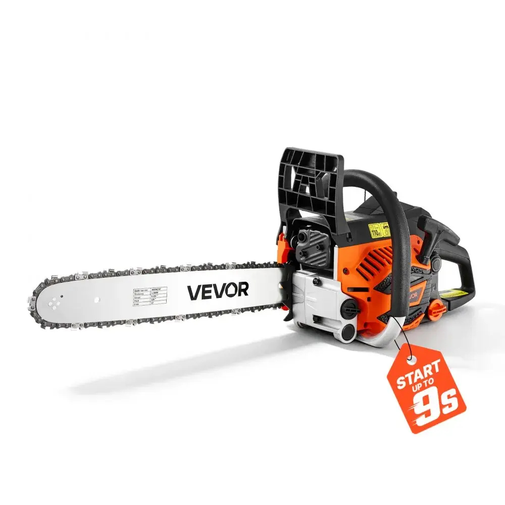 Motosierra a Gasolina 25.4CC 12 Pulgadas, Motor 2 Tiempos 1.2HP, Mango Antivibración y Lubricación Automática para Corte de Árboles, Leña y Madera