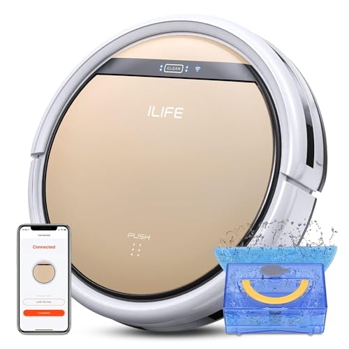 ILIFE V5s Plus Robot Aspirador y Mopa Combo | Funciona con 2.4G Wi-Fi/App/Alexa, Automático Autocargable, Delgado y Silencioso