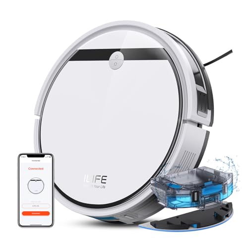 ILIFE V5s Plus Robot Aspirador y Mopa Combo | Funciona con 2.4G Wi-Fi/App/Alexa, Automático Autocargable, Delgado y Silencioso
