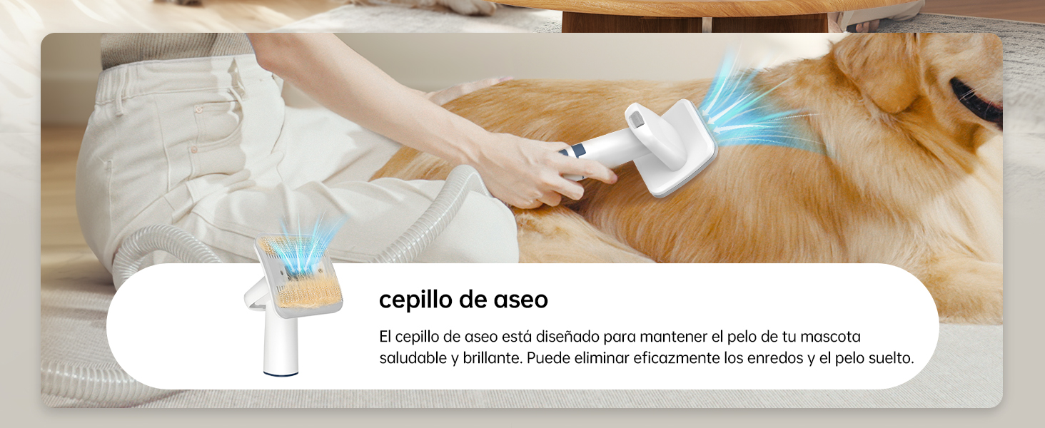 oneisall - Kit de aspiradora y aseo de perros, aspiradora de aseo de mascotas con picadora de uñas, 1.5 l para polvo de 1.5 l con 7 herramientas de aseo de mascotas para perder el pelo de mascotas, limpieza del hogar
