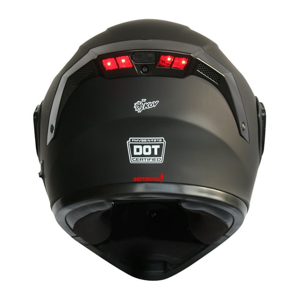 Casco Para Moto Kov Estelar Solid Negro Mate Con Luz Stop Talla M KOV Estelar