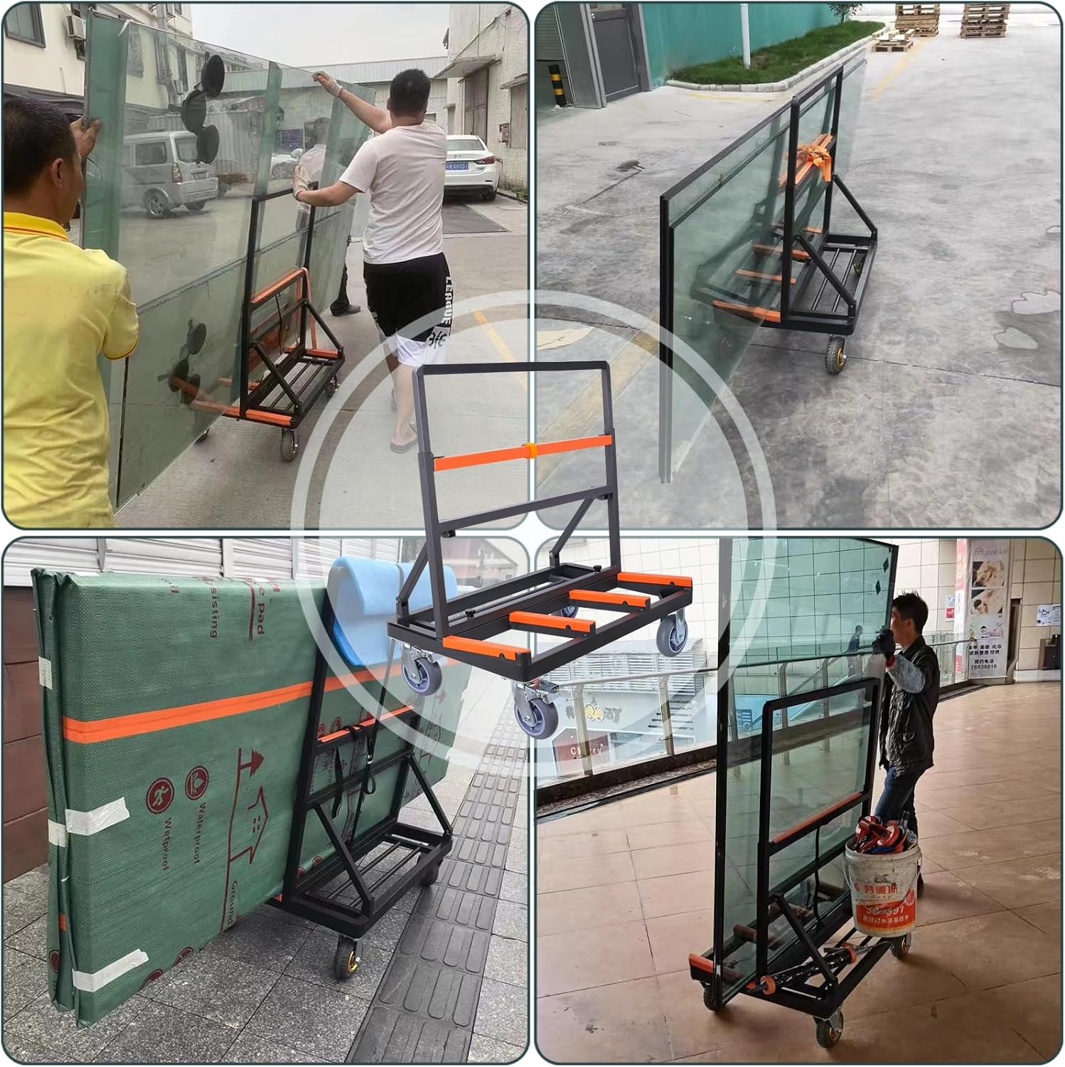 Carrito plegable para paneles de yeso, resistente, carga de plataforma de yeso de 2000 libras, carrito de panel con cubierta grande extendida, panel de madera contrachapada de madera contrachapada y