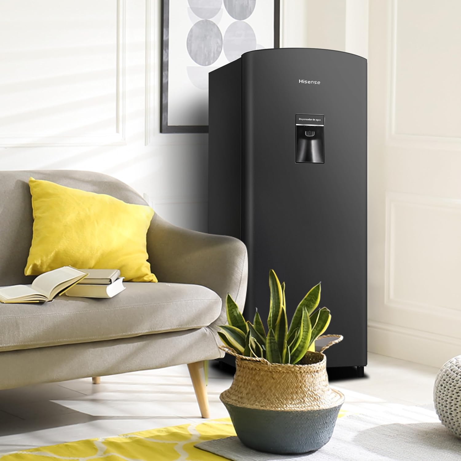 Hisense RR63D6WGX-Refrigerador Una Puerta, 6.3 pies cúbicos con Dispensador de Agua,Deshielo Semiautomático,Sello de Puerta Antibacteriano,52x54x128cm(AnchoxLargoxAlto),Gris