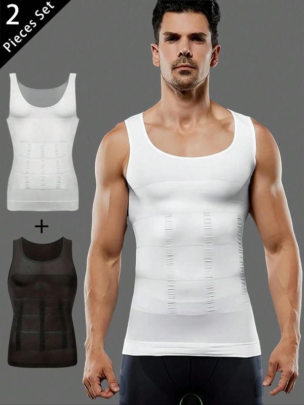 Men Seamless Compression Tank Top Slim Fit Body Shaping Undershirt Breathable Stretch Vest Elegant Tank Top for Workout Daily Wear Modern Tank Top