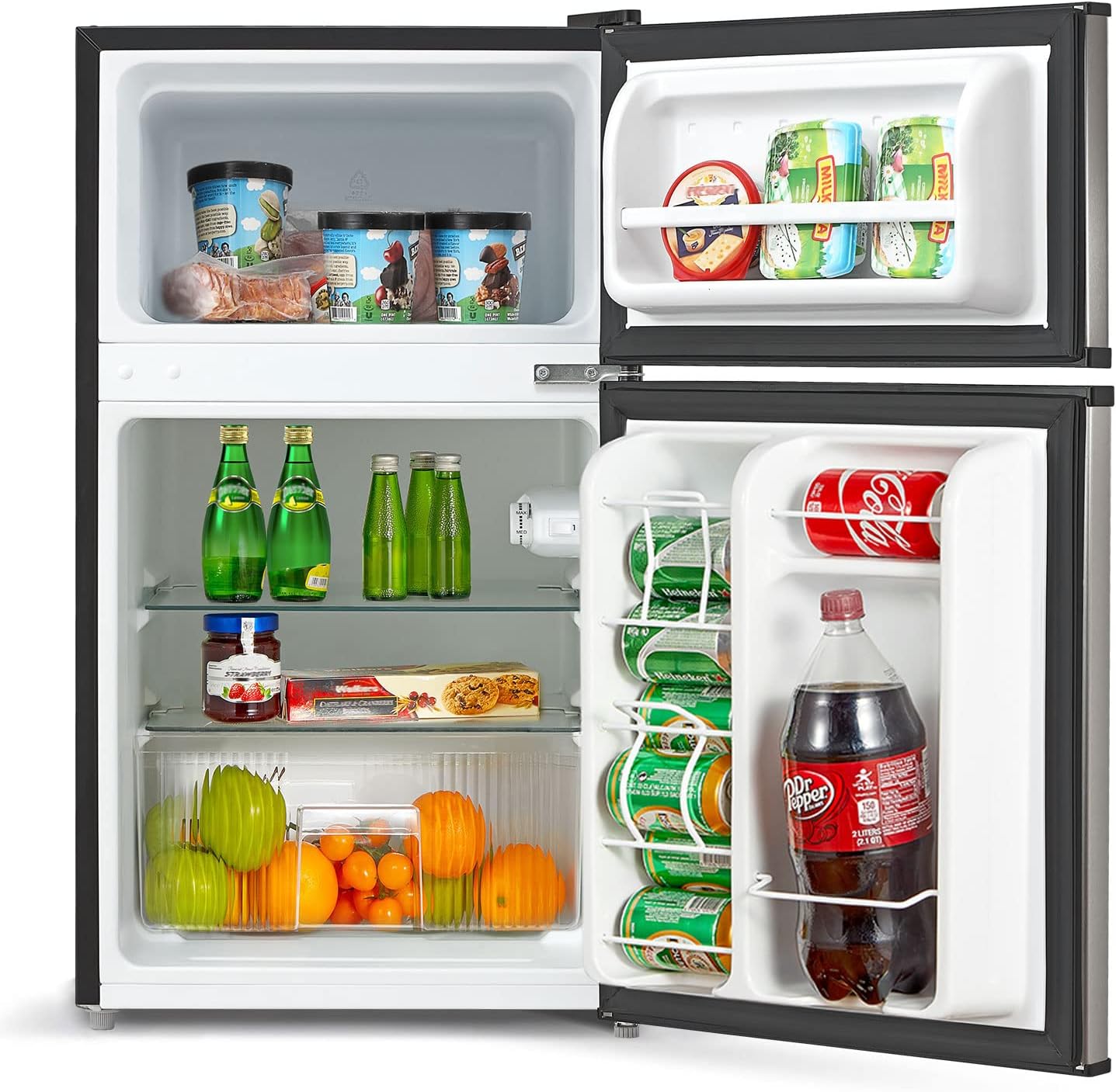 Midea WHD-113FSS1 Refrigerador compacto, 3.1 pies cúbicos, acero inoxidable