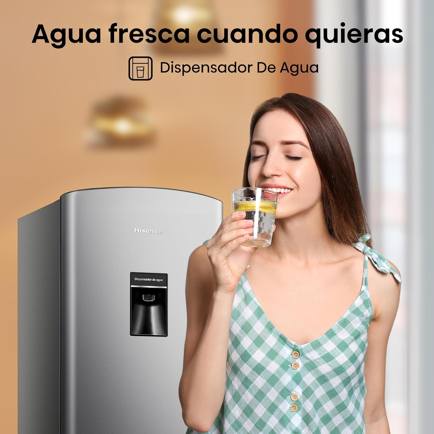 Hisense RR63D6WGX-Refrigerador Una Puerta, 6.3 pies cúbicos con Dispensador de Agua,Deshielo Semiautomático,Sello de Puerta Antibacteriano,52x54x128cm(AnchoxLargoxAlto),Gris