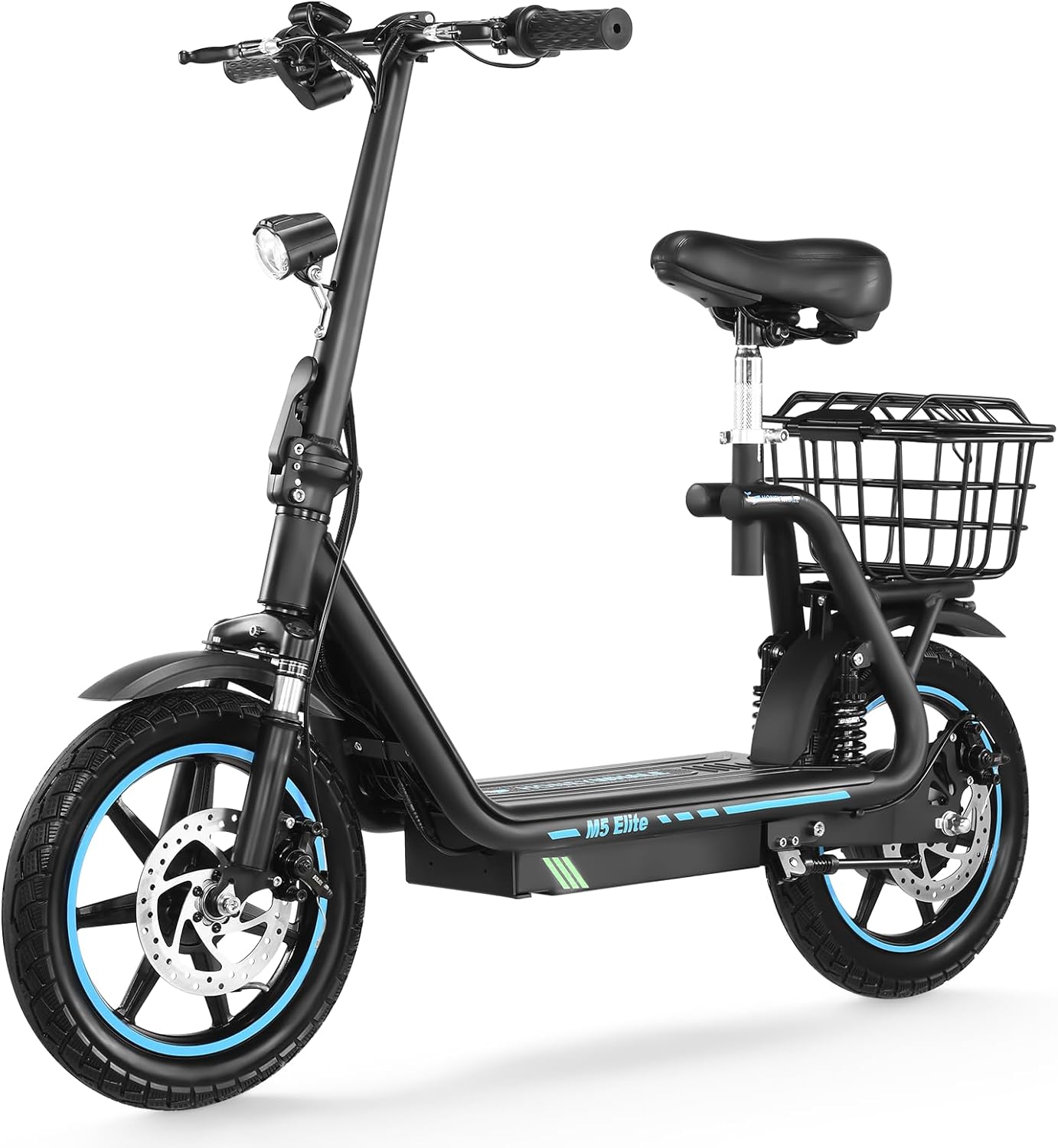HONEYWHALE M5 Elite Scooter Eléctrico de Adultos, Patín Eléctrico Plegable con Asiento, Motor de 750 W de Potencia Máxima, Velocidad Máxima 40KM/H, Batería 15AH, Autonomía 40KM, Scooter de Movilidad
