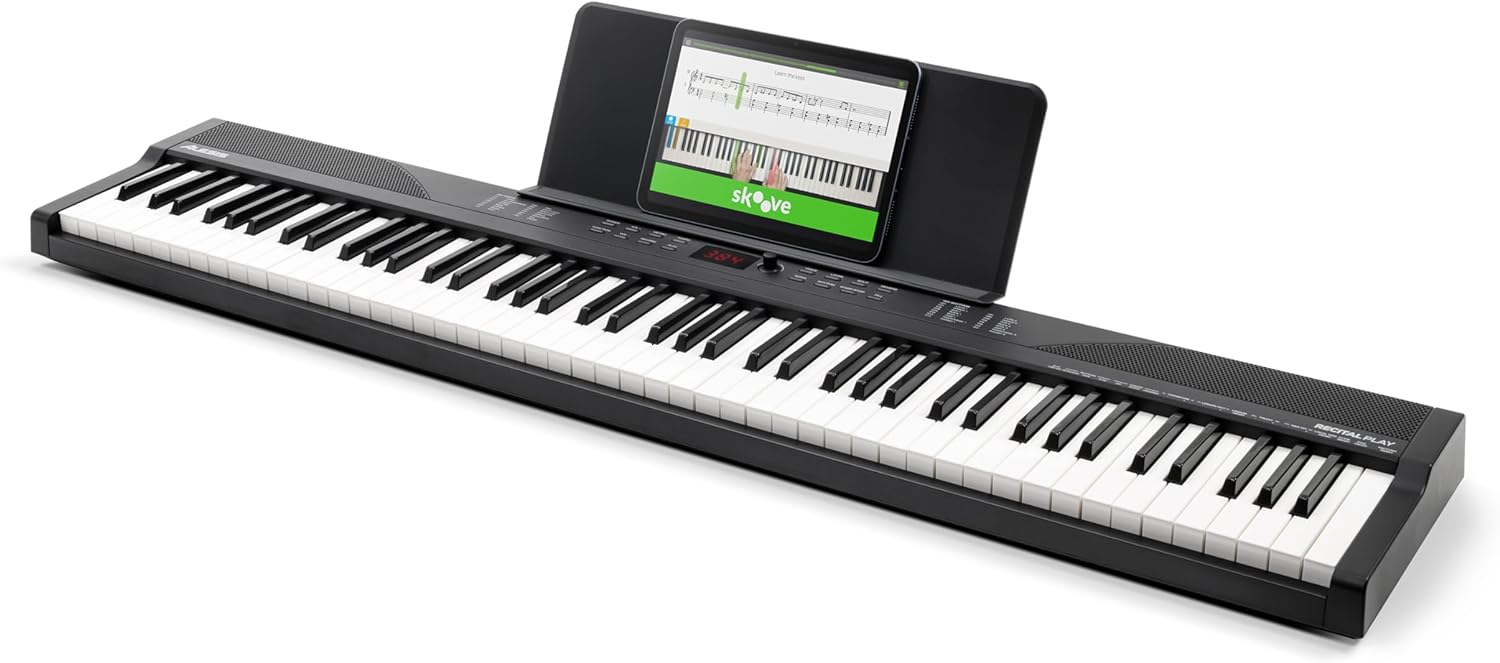 Alesis Melody 61 - Piano eléctrico con 61 teclas, Teclado Musical con altavoces, audífonos, micrófono, soporte para piano, atril y taburete