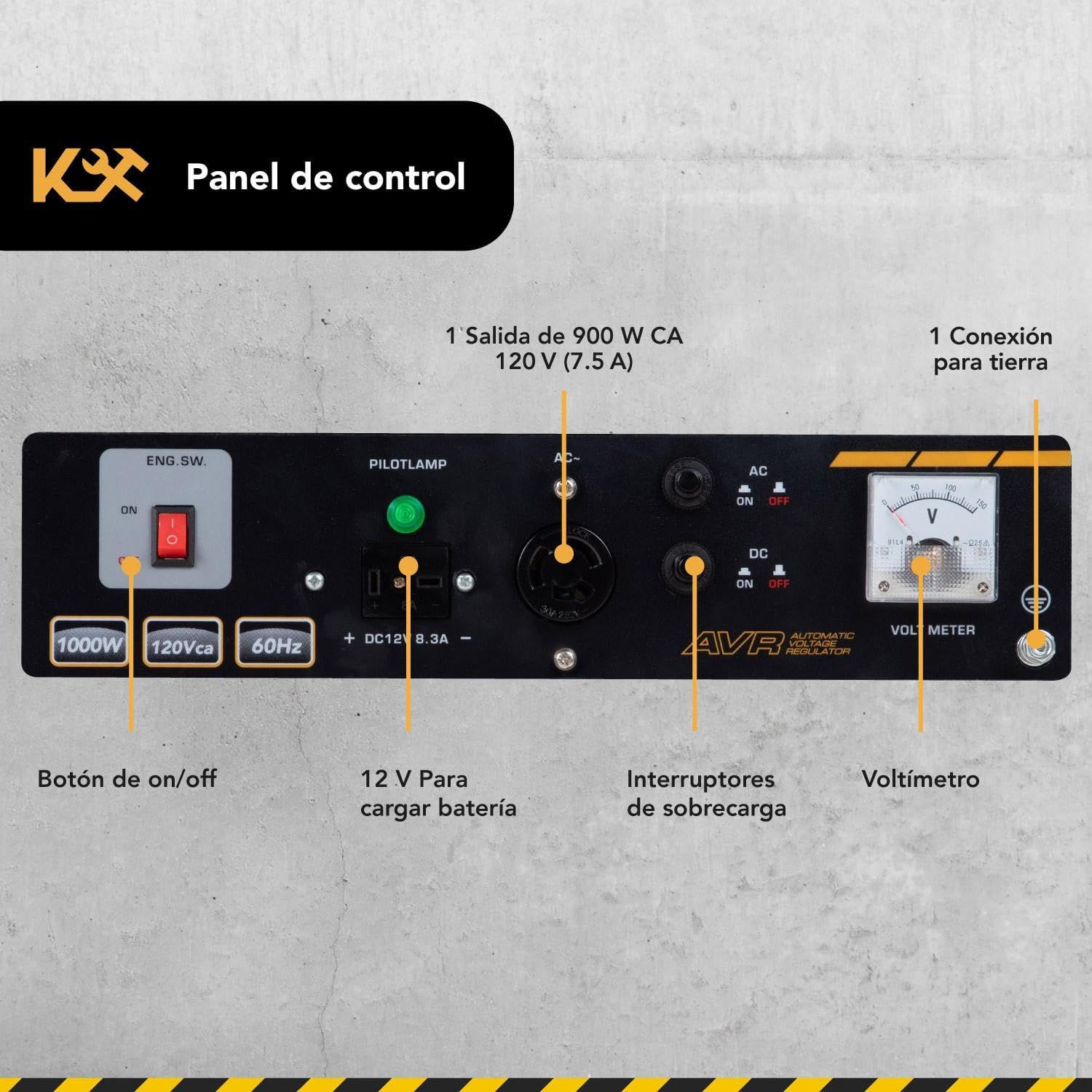 KINGSMAN | Generador Portátil de Energía a Gasolina 3000W - Motor 1 Cilindro 4 Tiempos - Estación de Energía 110/220V - 60Hz - 15L Tanque de Combustible