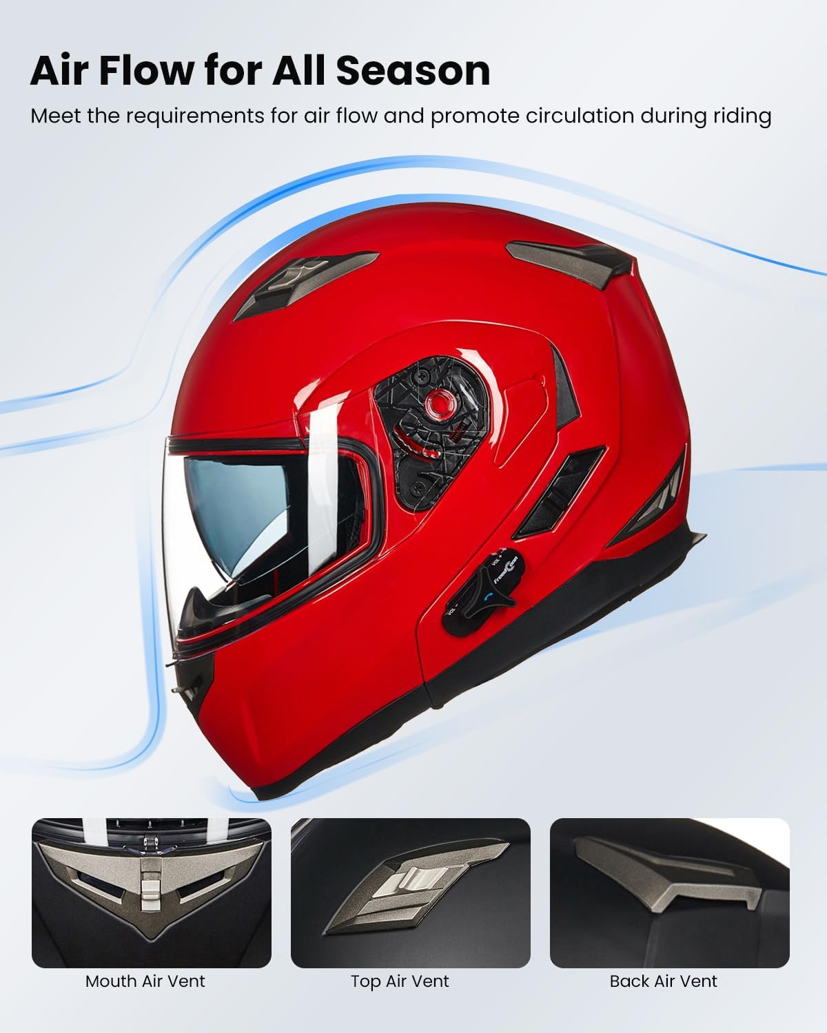 ILM - Casco de Motocicleta Modular Integrado con Bluetooth, con protección Solar para Mp3, Modelo 953/953 Pro