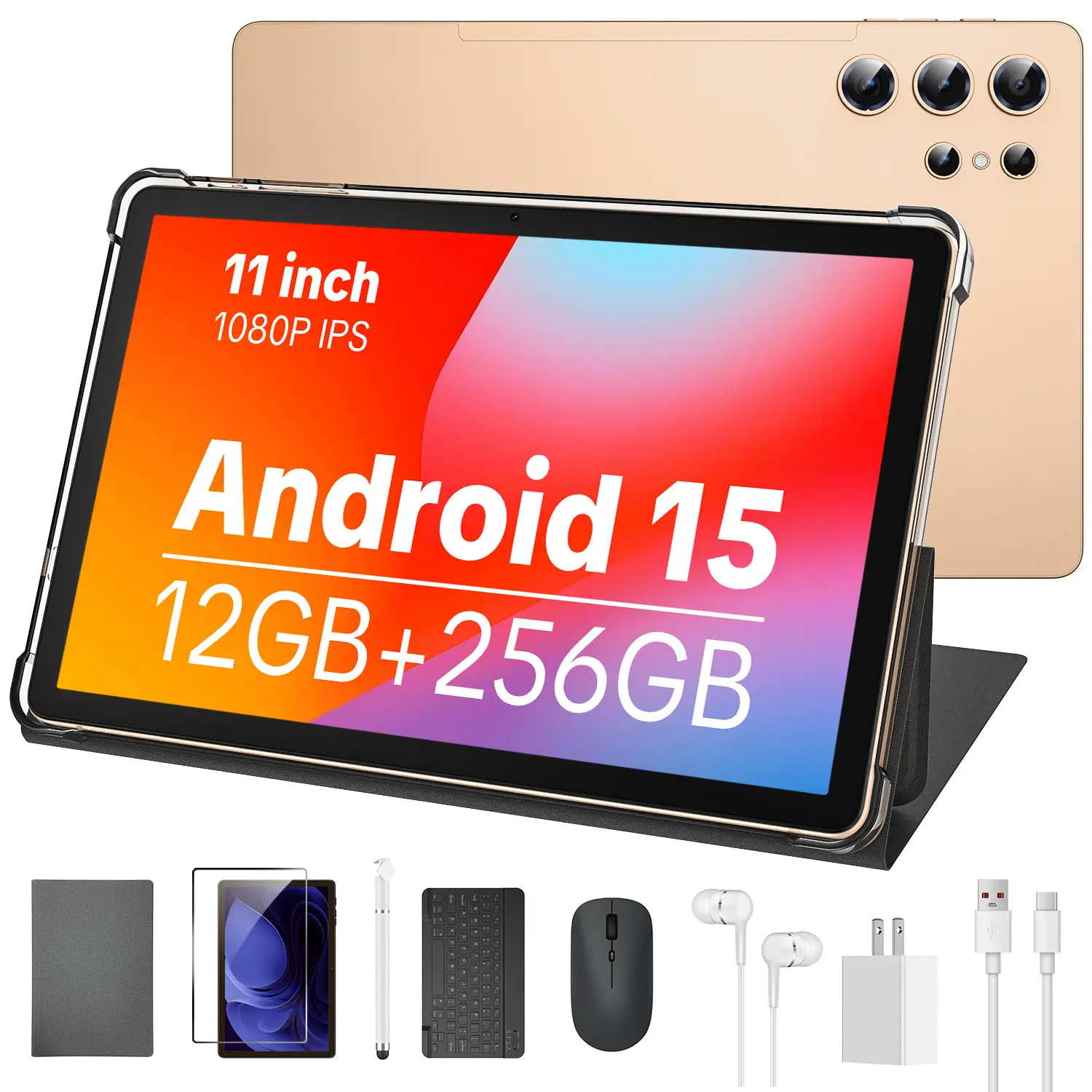 10.1 Inch Tablet | 8 Core Android 15.0 | 8GB RAM 256GB Storage | Dual Cameras | Bluetooth-compatible | Batería 10000mAh | WiFi 5G |