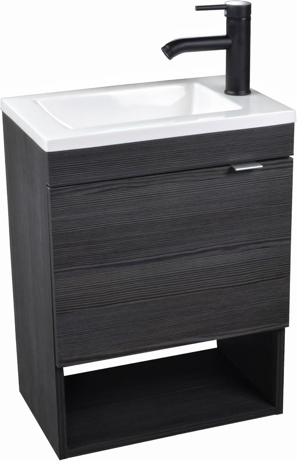 Esatto Paquete Mueble Bleu y Sanitario WC-002 Espejo Gratis (Siberia (Blanco) Monomando Negro)
