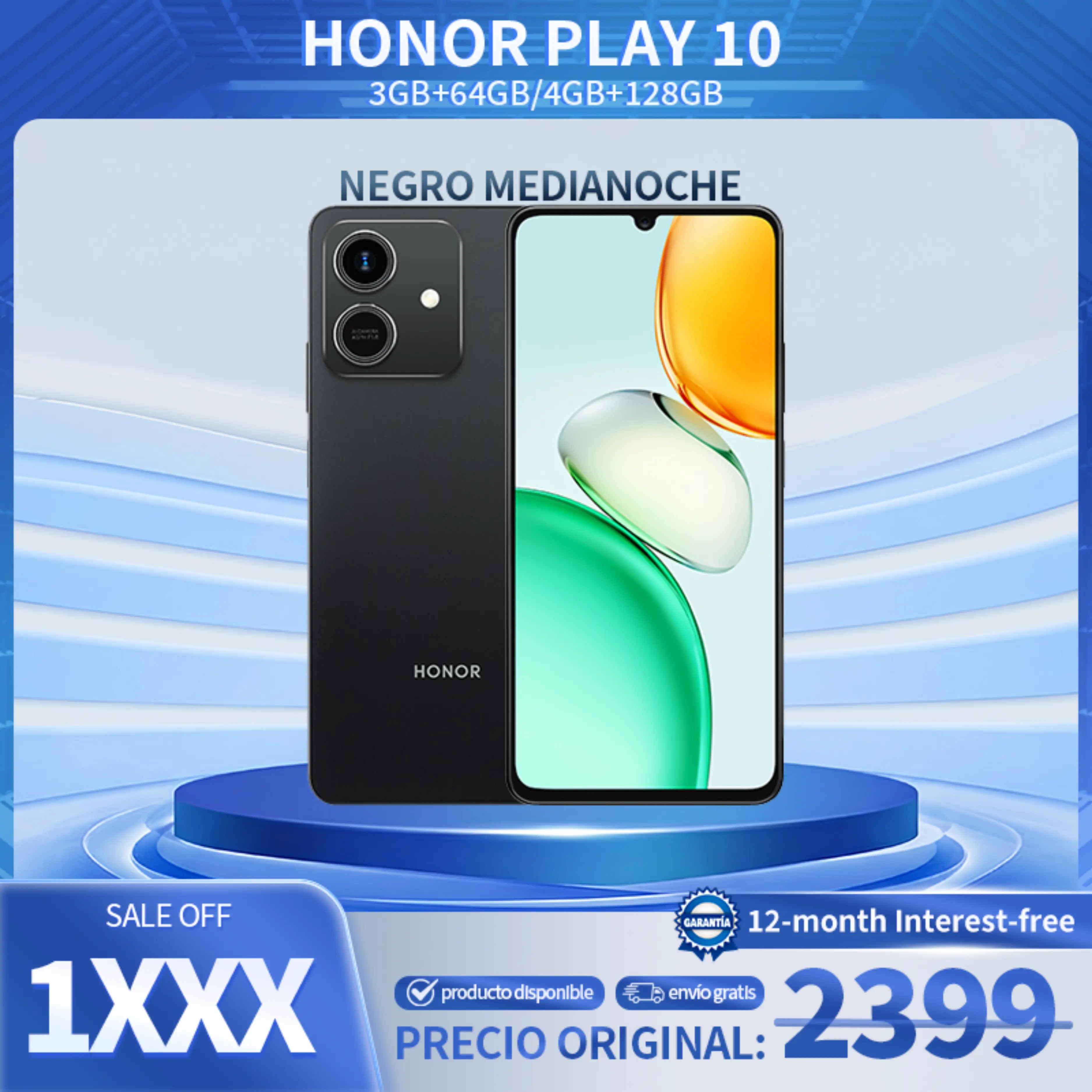 HONOR PLAY 10 - Negro Medianoche (3GB+64GB / 4GB+128GB)