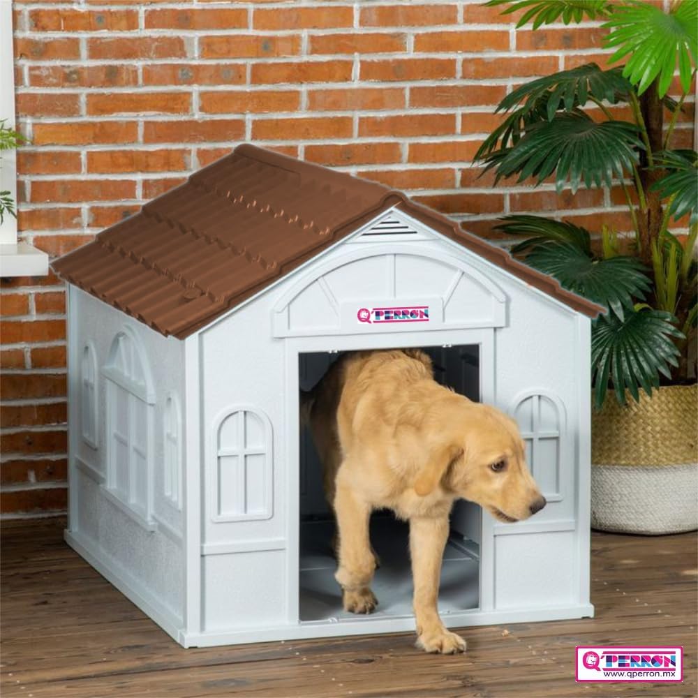 Casa Térmica para Perro Raza Grande | Incluye Puerta Metálica | 99 x 84 x 82 cm | Impermeable con Ventilación | Material Resistente al Exterior.