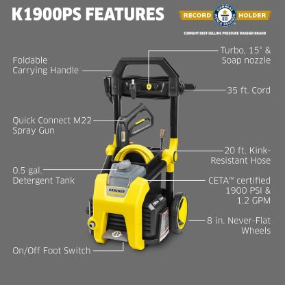 Karcher - Máquina limpiadora eléctrica a presión, K1700, Amarillo