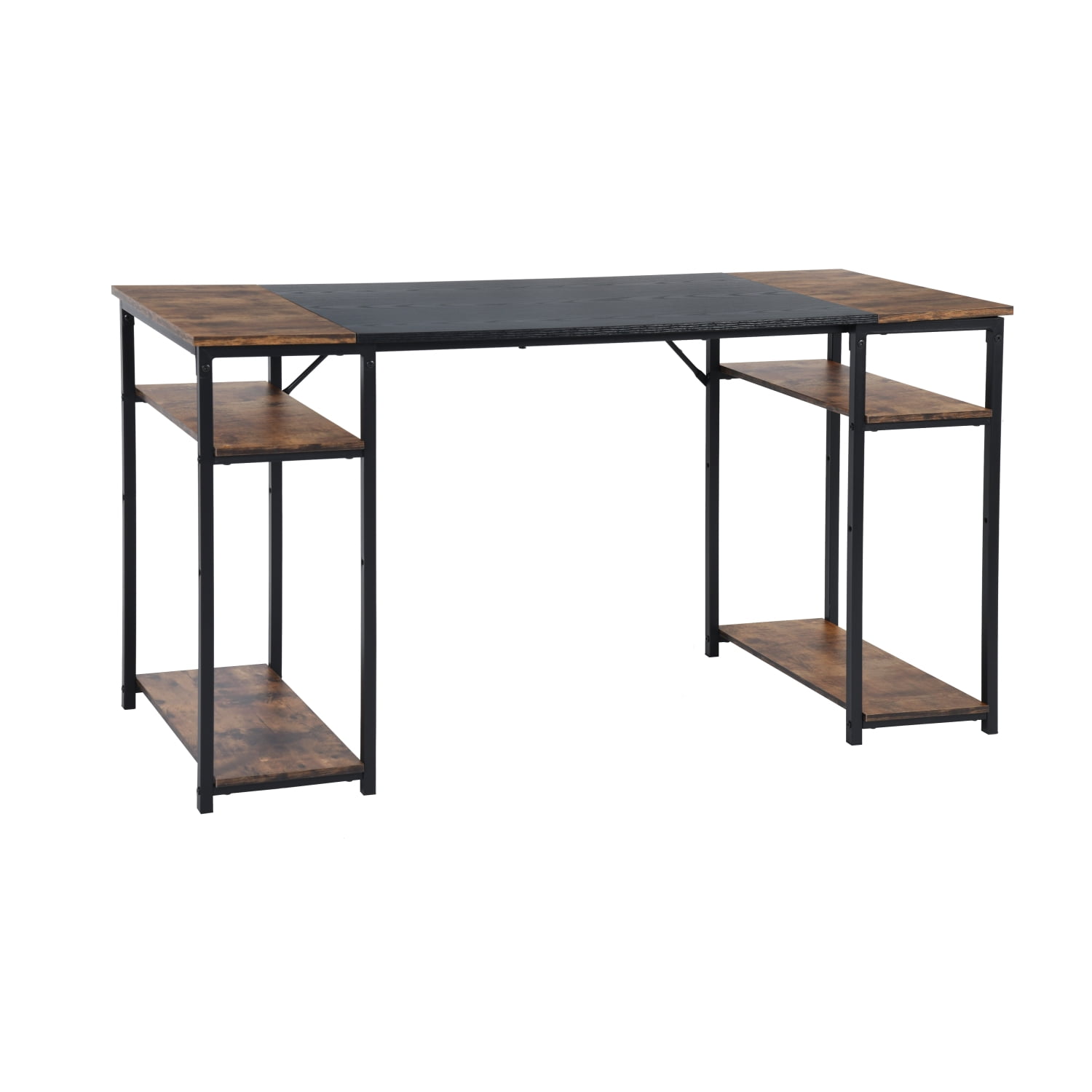 Escritorio Grande 140cm Color Madera con Negro,con Bolsa de Almacenamiento