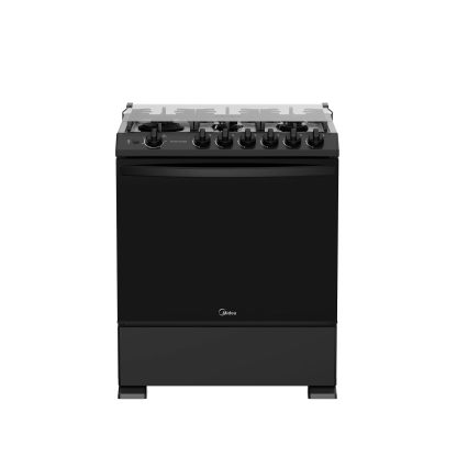 Midea Estufa de Piso de 30", con Capelo y Tecnología Masterflame, Diseño Práctico para Cocina y Uso Diario