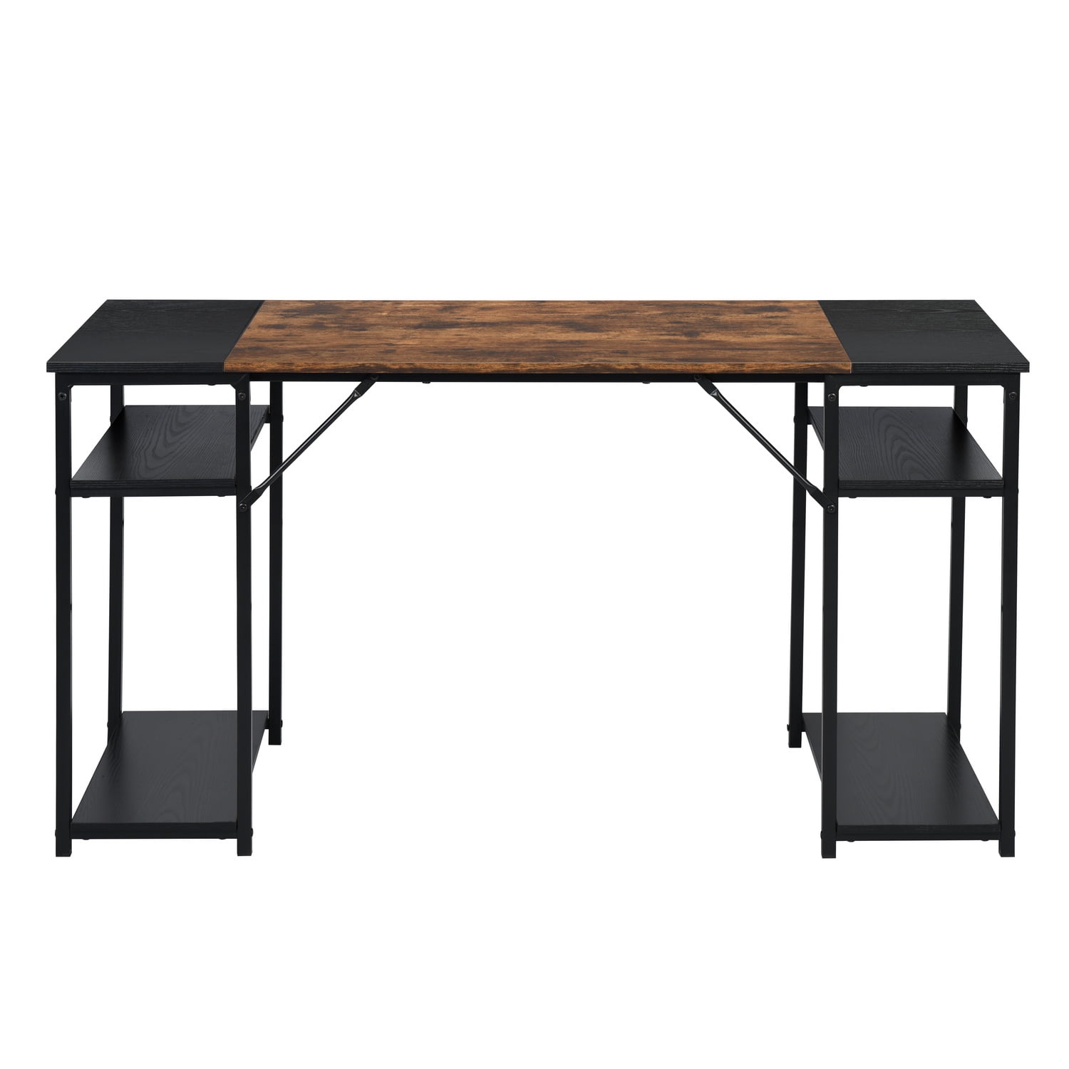 Escritorio Grande 140cm Color Madera con Negro,con Bolsa de Almacenamiento