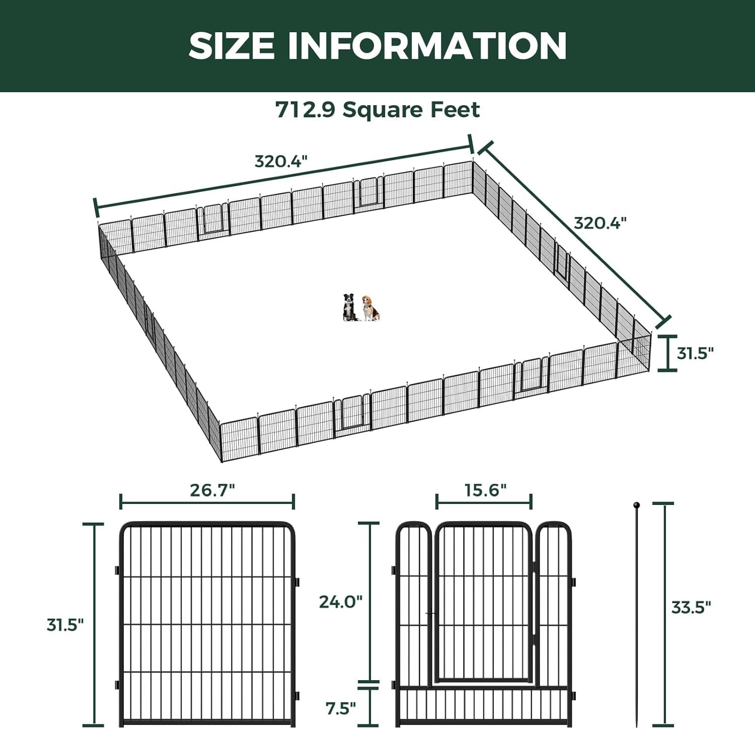 FXW Rollick Corral para Perros para Patio, RV Camping│Patentado, 24 Pulgadas 8 Paneles