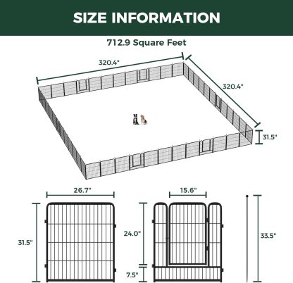 FXW Rollick Corral para Perros para Patio, RV Camping│Patentado, 24 Pulgadas 8 Paneles