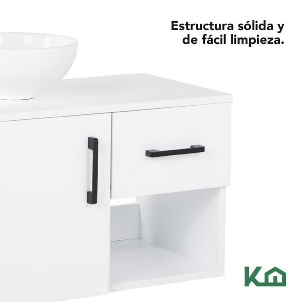 Mueble Kit Para Baño Gabinete Organizador Lavamano Monomando blanco