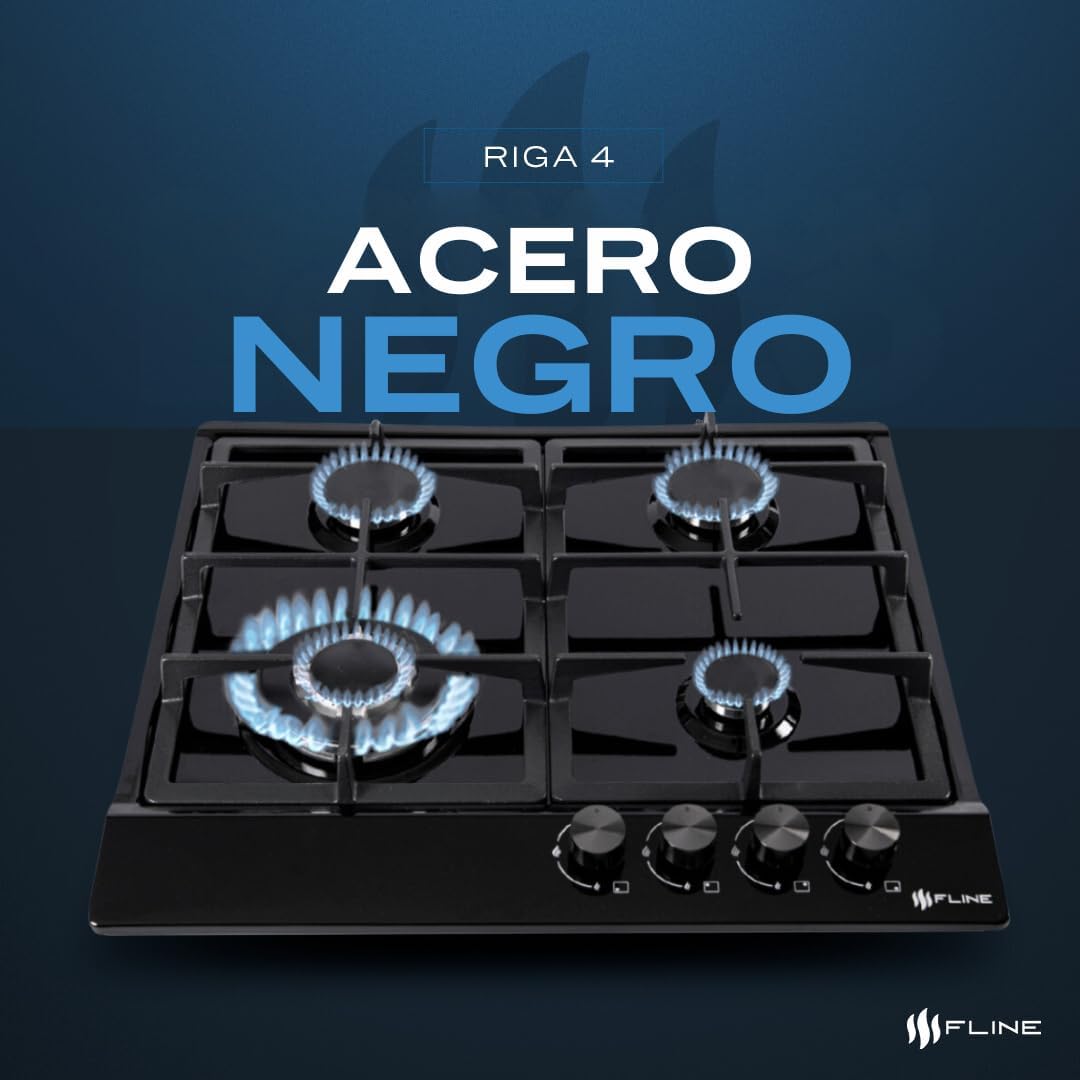 Parrilla De Gas Empotrable 4 Quemadores | Acero Inoxidable | Gas LP Y Gas Natural | Encendido Electrónico | Estufa De Mesa | Parrilla De Inducción | Fácil Limpieza