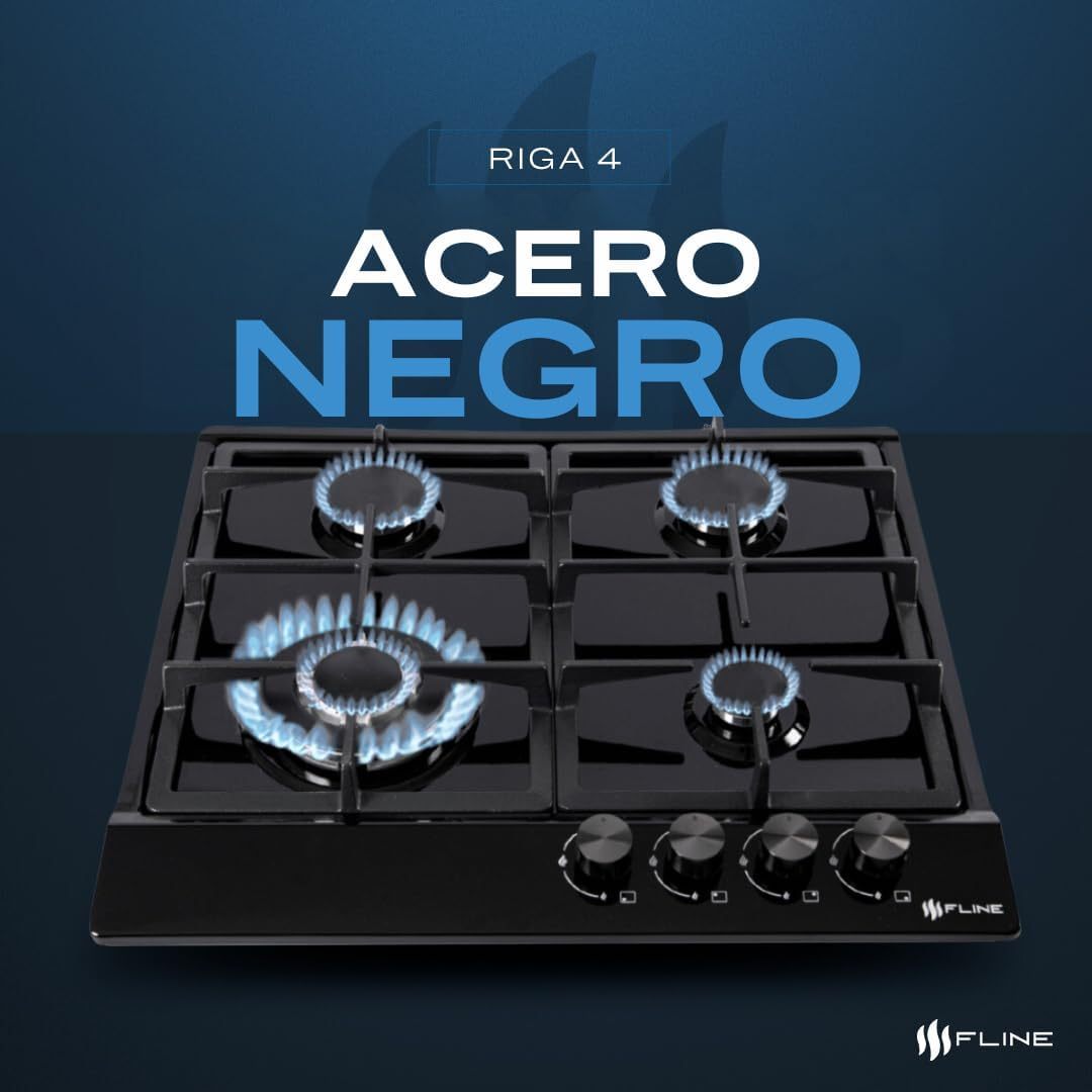 Parrilla De Gas Empotrable 4 Quemadores | Acero Inoxidable | Gas LP Y Gas Natural | Encendido Electrónico | Estufa De Mesa | Parrilla De Inducción | Fácil Limpieza