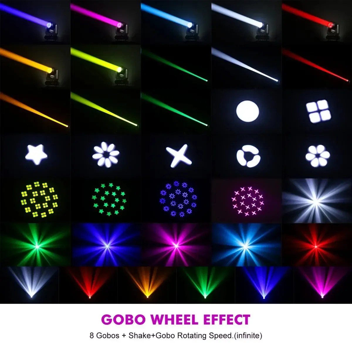 Cabeza Móvil 150W Beam DJ con Prisma 18, DMX y Control de Sonido