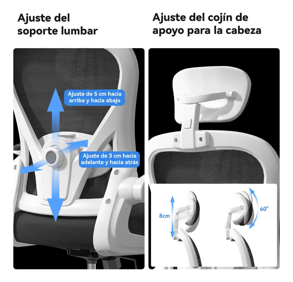 Silla Amia Ergonómica De Escritorio Oficina Soporte Lumbar Elástico Giratoria