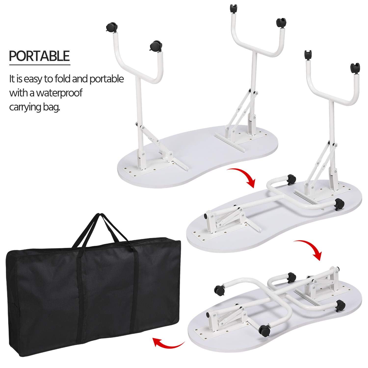 Mesa de manicura Yaheetech portátil y plegable de 37 pulgadas, blanca