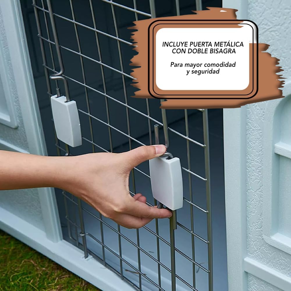 Casa Térmica para Perro Raza Grande | Incluye Puerta Metálica | 99 x 84 x 82 cm | Impermeable con Ventilación | Material Resistente al Exterior.