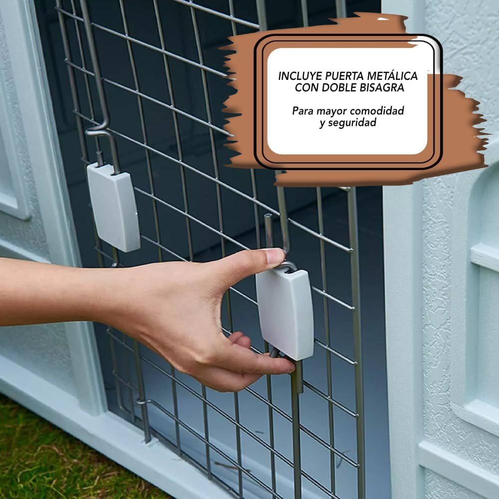Casa Térmica para Perro Raza Grande | Incluye Puerta Metálica | 99 x 84 x 82 cm | Impermeable con Ventilación | Material Resistente al Exterior.