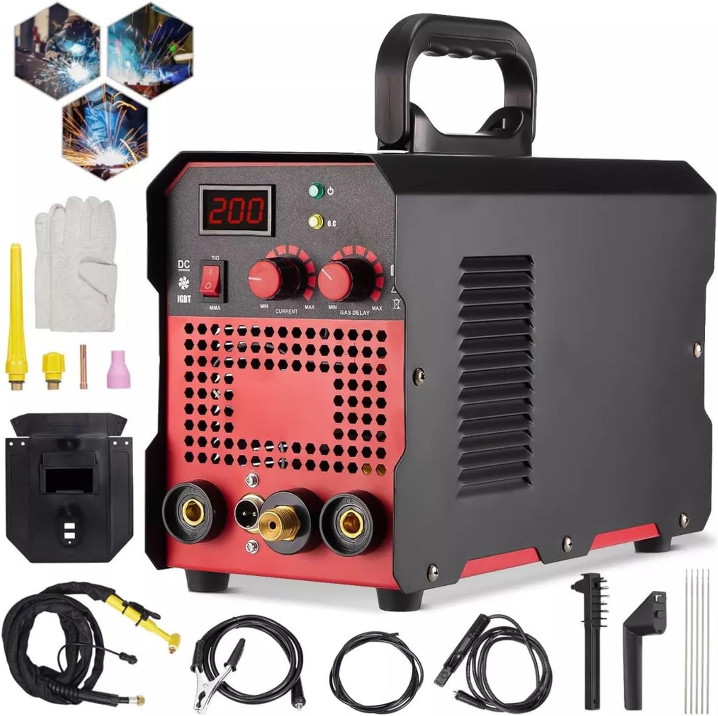 YOMYM Soldadora Inversora Portátil, Máquina de Soldar 110/220V 250A para MMA/TIG