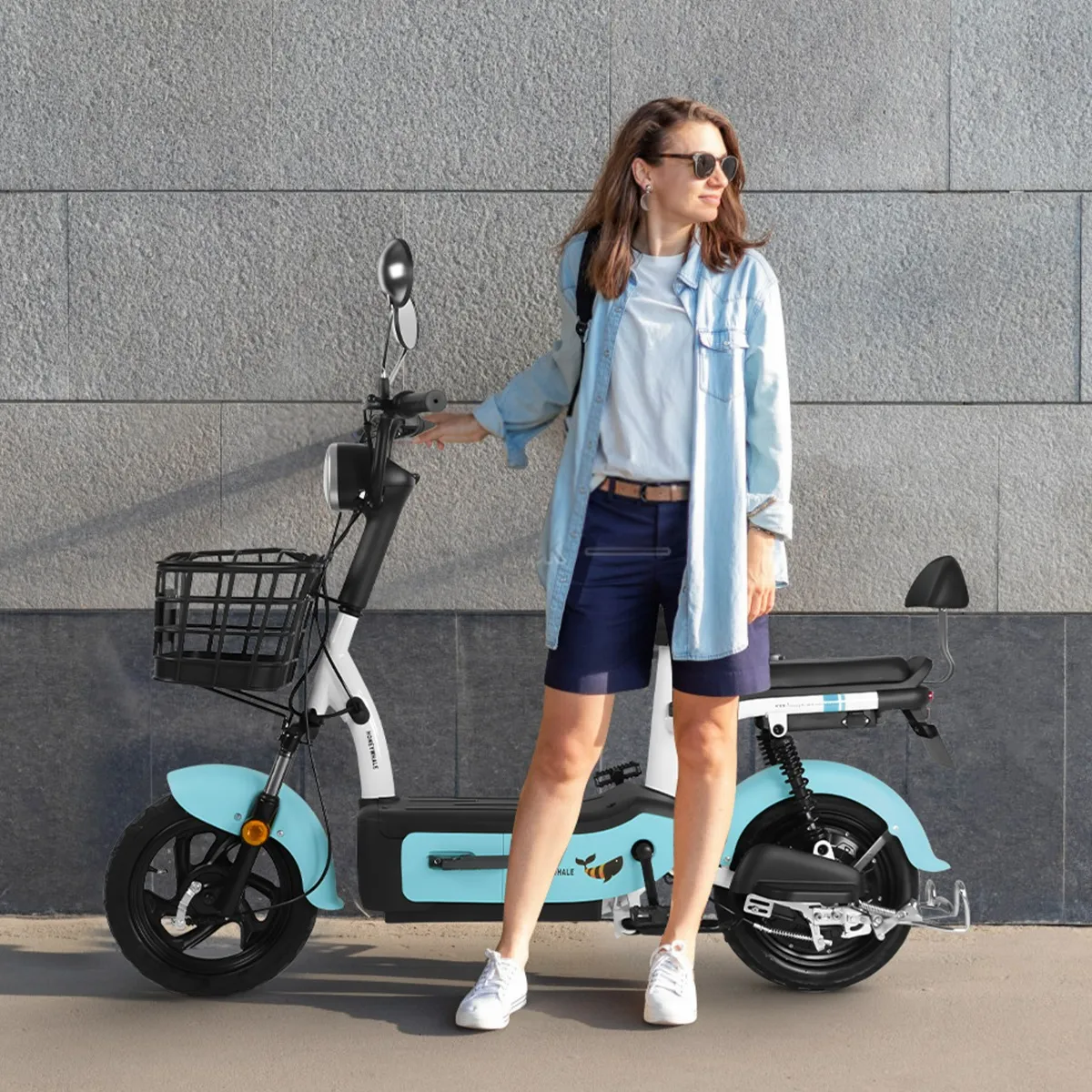 HONEY WHALE U1S Bicicleta Eléctrica 31KM/H-650W-65KM-20AH-(MAX)Velocidad-Potencia-Autonomía-Capacidad de la Batería, Moto Bici, Dos Asientos, Amortiguación de doble muelle HONEYWHALE