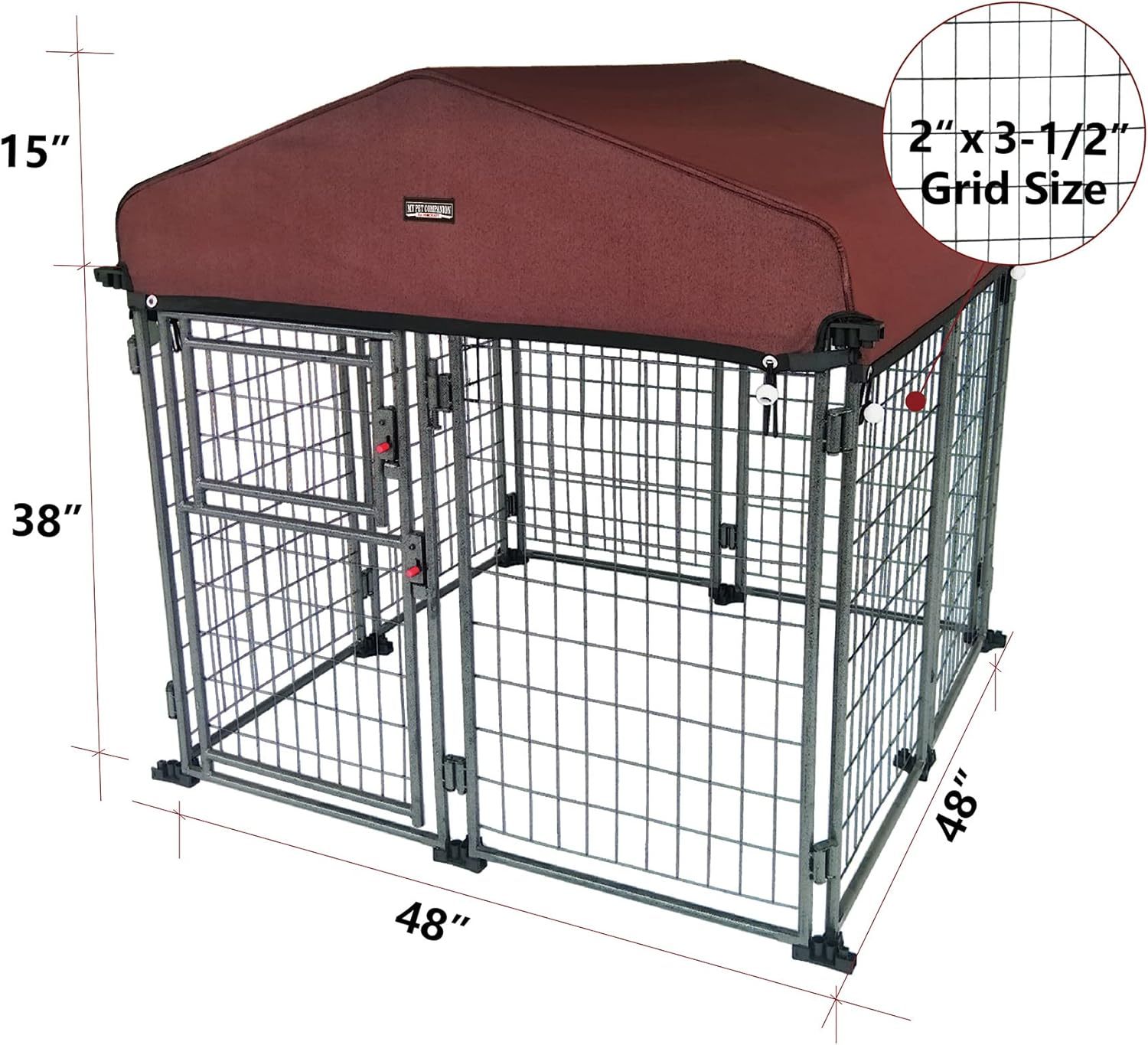 Neocraft My Pet Companion - Perrera para Perros con Cubierta de Techo (4.5 pies) – Resistente a la Intemperie/Cubierta/Resistente/Exterior/Invierno para Perros de tamaño Mediano, fácil de Montar