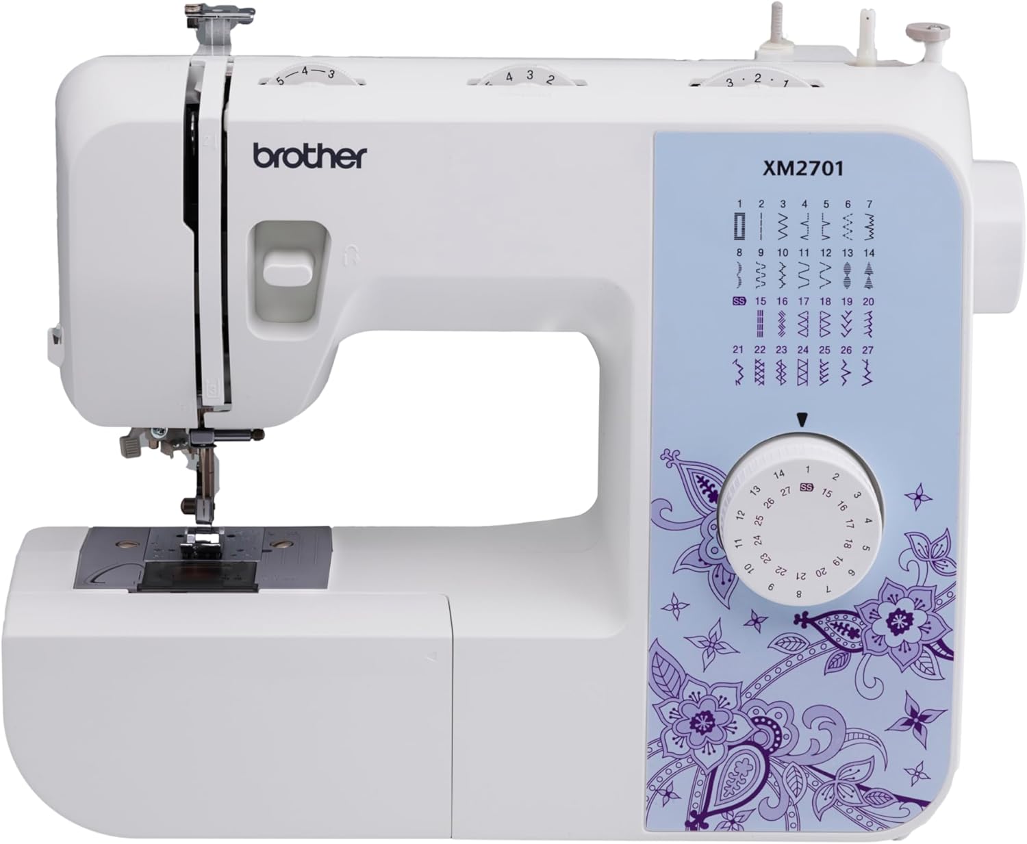 Brother Máquina de coser, XM2701, máquina ligera con 27 puntadas, 6 pies de costura incluidos