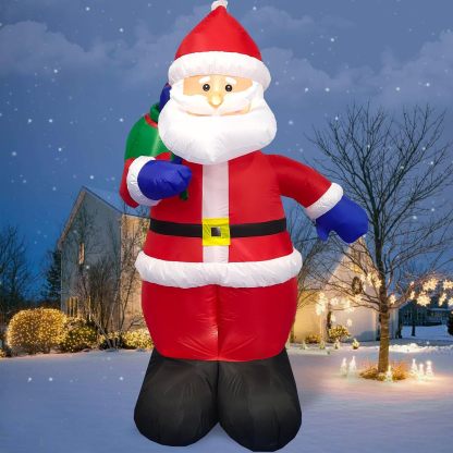 Danxilu 1.83M Arbol de Navidad Inflable con Papá Noel Perro Decoraciones al Aire Libre, Inflables Navidad Arbol Santa Claus para el Patio Inflables Navideños Decoración Iluminada con Leds