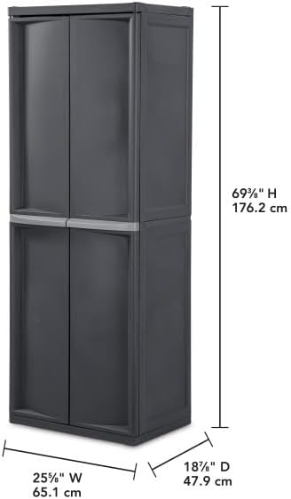 STERILITE 01423 V01 4 estantes Gabinete Plano, Gris, 1-Pack