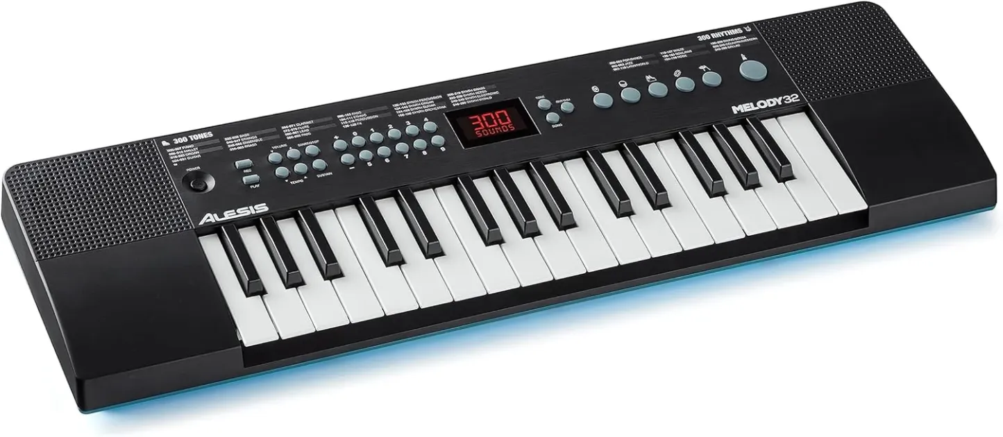 Alesis Melody 61 - Piano eléctrico con 61 teclas, Teclado Musical con altavoces, audífonos, micrófono, soporte para piano, atril y taburete