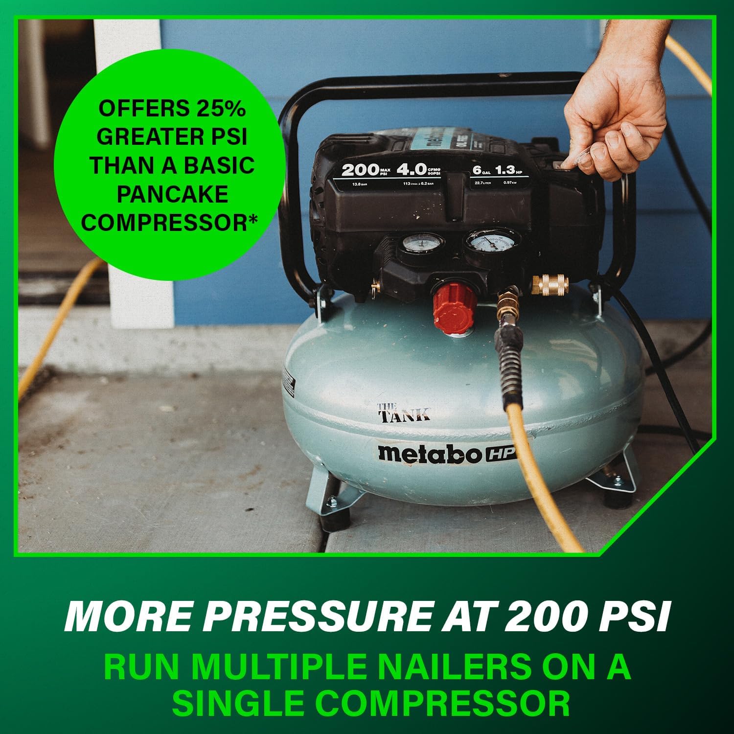 Metabo HPT Compresor de Aire | THE TANK | 200 PSI | 6 Galones | Ec914S