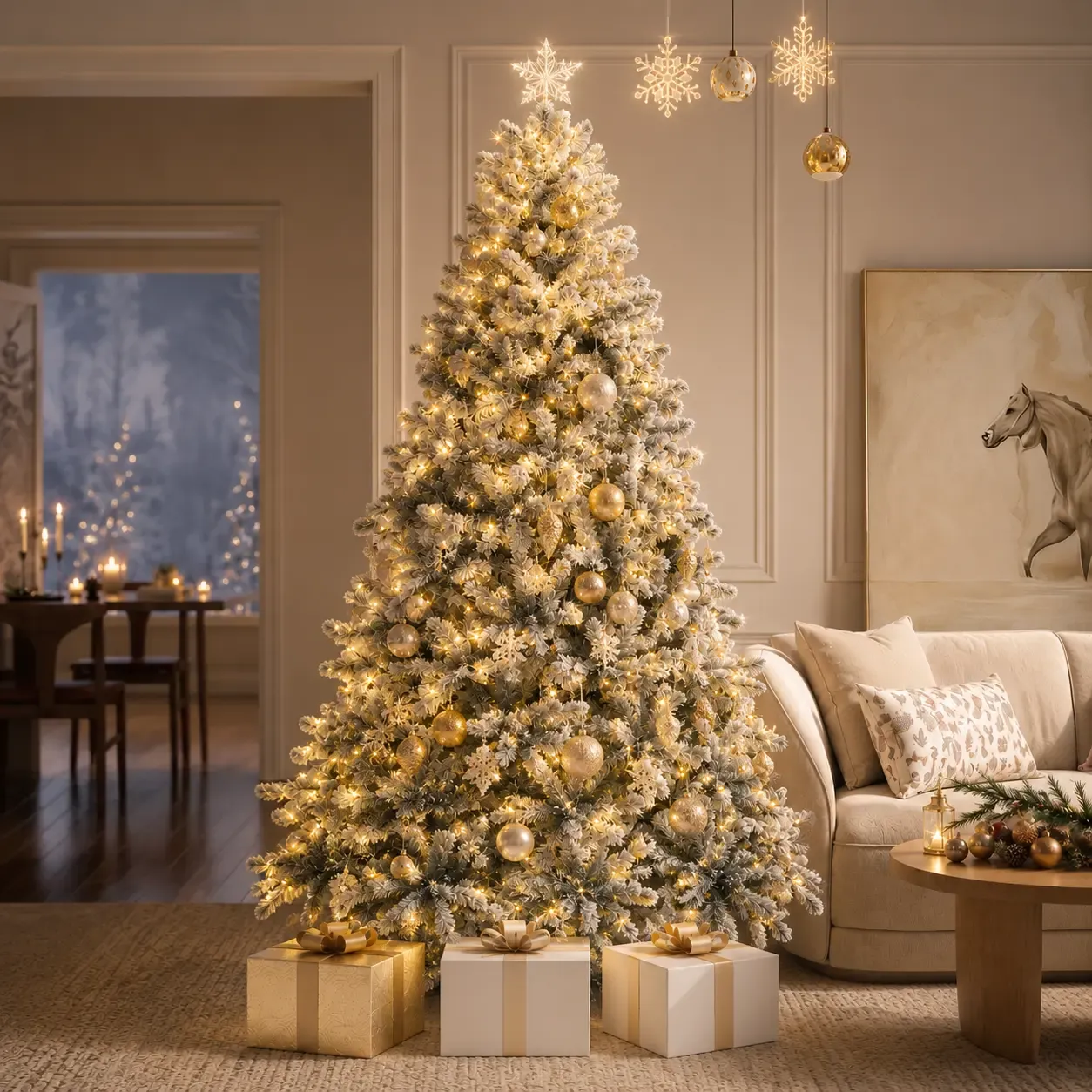Árbol de Navidad Artificial YITAHOME Preiluminado con 11 Modos de Luz y Control Remoto, 6, 7.5 y 9 Pies, Varios Estilos