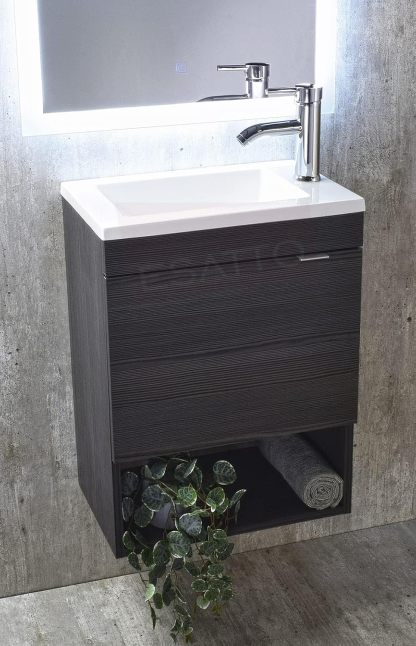 Esatto Paquete Mueble Bleu y Sanitario WC-002 Espejo Gratis (Siberia (Blanco) Monomando Negro)