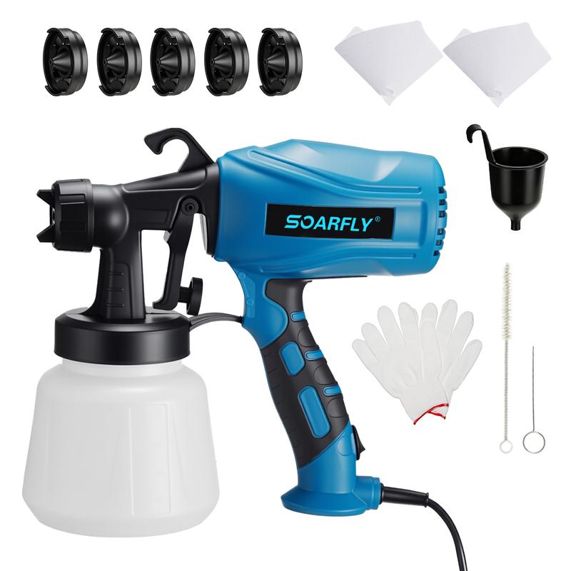 Pistola pulverizadora de mano pulverizadora eléctrica inalámbrica con 2 Batería Recargables de 2600mAh, botella pulverizadora  de 800ml (color: Azul) para Casas, Paredes, Cercas