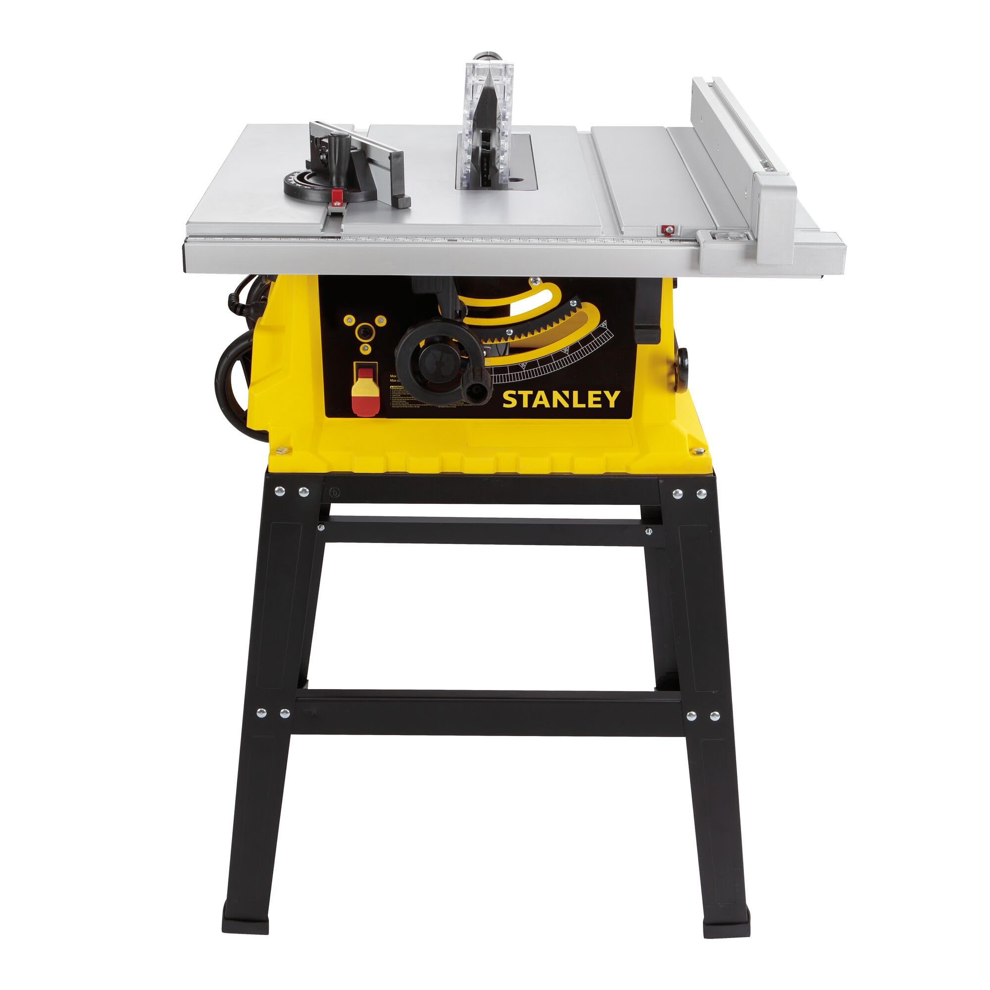 Sierra de Mesa STANLEY de 2000W y 120V con Mesa de Aluminio Extensible, Ajuste de Profundidad y Corte a 45°/90°