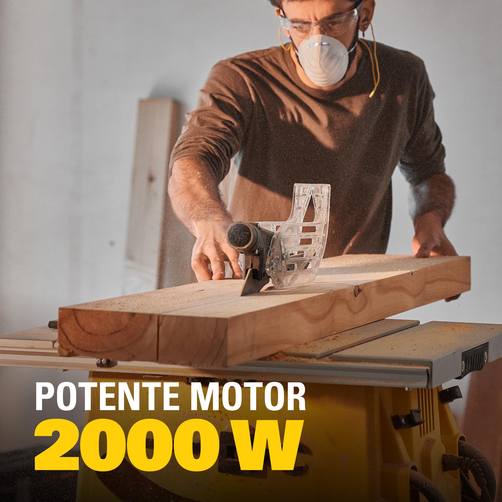 Sierra de Mesa STANLEY de 2000W y 120V con Mesa de Aluminio Extensible, Ajuste de Profundidad y Corte a 45°/90°