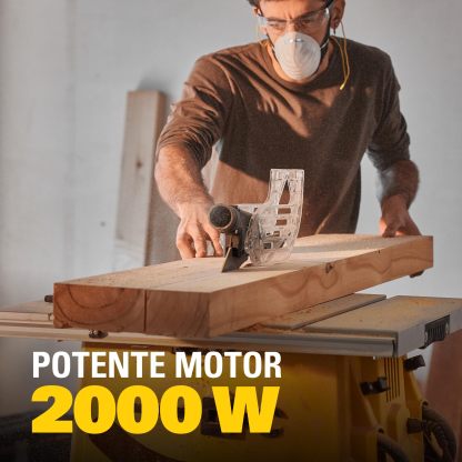 Sierra de Mesa STANLEY de 2000W y 120V con Mesa de Aluminio Extensible, Ajuste de Profundidad y Corte a 45°/90°
