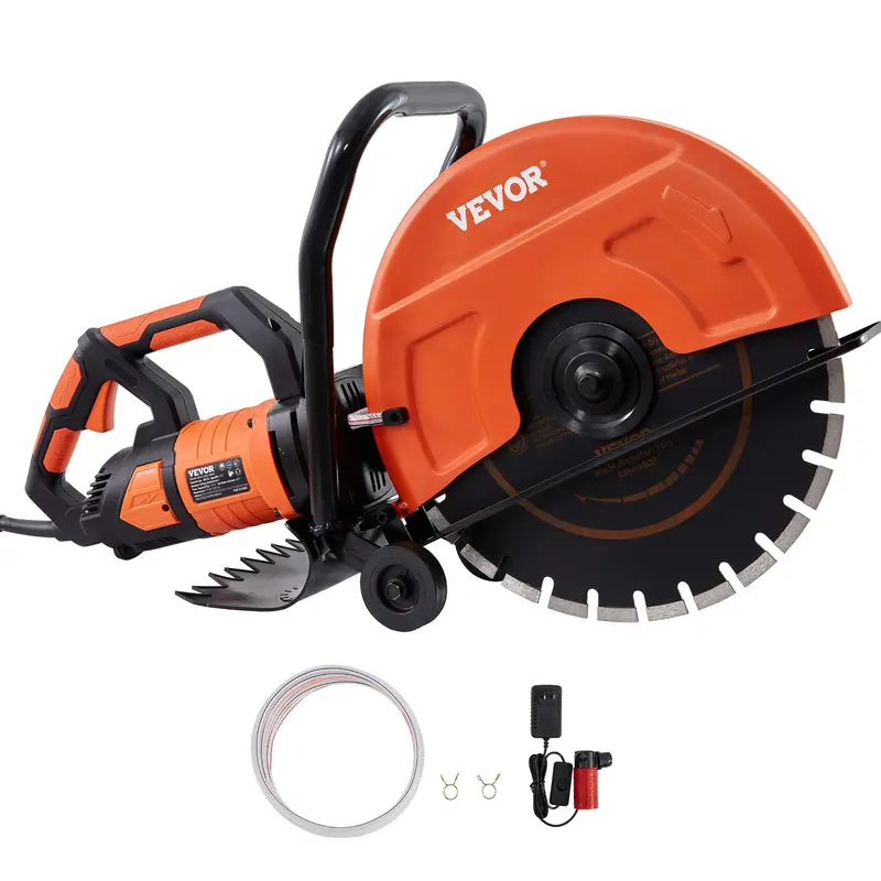 Cortadora de hormigón eléctrica de 3200 W, profundidad de corte de 15 cm, incluye manguera de agua, bomba de agua y hoja de sierra: Oferta especial.